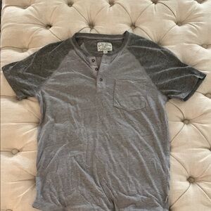 Lucky Brand Two-Tone Gray Henley Tee